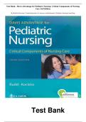 Test Bank - Davis Advantage for Pediatric Nursing&colon; Critical Components of Nursing  Care&comma; 3rd Edition&period; By Rudd & Kocisko &vert; Verified Questions & Answers with Rationales &vert; Pediatric Nursing Exam Prep