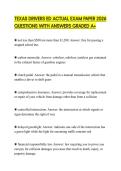 TEXAS DRIVERS ED ACTUAL EXAM PAPER 2026 QUESTIONS WITH ANSWERS GRADED A&plus;