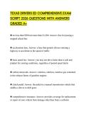 TEXAS DRIVERS ED COMPREHENSIVE EXAM SCRIPT 2026 QUESTIONS WITH ANSWERS GRADED A&plus;