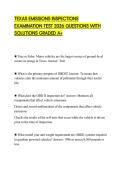 TEXAS EMISSIONS INSPECTIONS  EXAMINATION TEST 2026 QUESTIONS WITH  SOLUTIONS GRADED A&plus;
