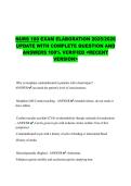 NURS 180 EXAM ELABORATION 2025&sol;2026 UPDATE WITH COMPLETE QUESTION AND ANSWERS 100&percnt; VERIFIED <RECENT VERSION>