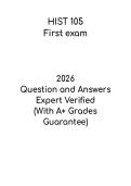 HIST 105 First Exam &vert; History Study Guide and Practice PDF