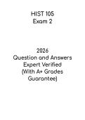 HIST 105 Exam 2 &vert; History Study Guide and Practice PDF