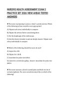 NUR2092 HEALTH ASSESSMENT EXAM 2 PRACTICE SET 2026 VIEW AHEAD TESTED ANSWERS