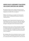 NUR2092 HEALTH ASSESSMENT EXAM REVIEW 2026 SOLVED QUESTIONS AND ANSWERS