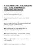 NUR2214 NURSING CARE OF THE OLDER ADULT QUIZ 4 ACTUAL ASSESSMENT 2026 COMPLETE SOLVED QUESTIONS