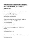 NUR2214 NURSING CARE OF THE OLDER ADULT QUIZ 4 CERTIFICATION TEST 2026 STUDY GUIDE SCRIPT
