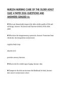 NUR2214 NURSING CARE OF THE OLDER ADULT QUIZ 4 PAPER 2026 QUESTIONS AND ANSWERS GRADED A&plus;
