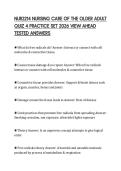 NUR2214 NURSING CARE OF THE OLDER ADULT QUIZ 4 PRACTICE SET 2026 VIEW AHEAD TESTED ANSWERS