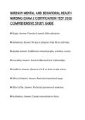 NUR2459 MENTAL AND BEHAVIORAL HEALTH NURSING EXAM 2 CERTIFICATION TEST 2026 COMPREHENSIVE STUDY GUIDE