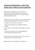 NUR2502 MULTIDIMENSIONAL CARE III FINAL REVIEW 2026 COMPLETE SOLVED QUESTIONS