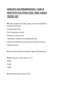 NUR2502 MULTIDIMENSIONAL CARE III PRACTICE SOLUTION 2026 VIEW AHEAD TESTED SET