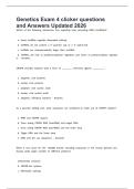 Genetics Exam 4 clicker questions and Answers Updated 2026