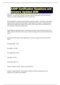 AANP Certification Questions and Answers Updated 2026