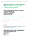 North Carolina Plumbing Licensing Practice Exam 2026&colon; Comprehensive Questions&comma; Verified Answers & Detailed Rationales