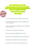 Class C Water Operator License Exam   Comprehensive Resource To Help You Ace 2026-2027  Includes Frequently Tested Questions With ELABORATED  100&percnt; Correct COMPLETE SOLUTIONS  Guaranteed Pass First Attempt&excl;&excl;  Current Update&excl;&excl;