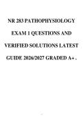 NR 283 PATHOPHYSIOLOGY EXAM 1 QUESTIONS AND VERIFIED SOLUTIONS LATEST GUIDE 2026&sol;2027 GRADED A&plus; &period;
