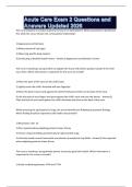 Acute Care Exam 2 Questions and Answers Updated 2026