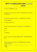 BEST WARRIOR BOARD  TEST QUESTIONS AND ANSWERS 2026
