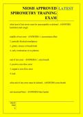 NIOSH APPROVED  SPIROMETRY TRAINING  EXAM QUESTIONS AND ANSWERS 2026