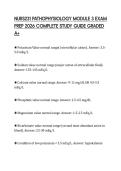 NURS231 PATHOPHYSIOLOGY MODULE 3 EXAM PREP 2026 COMPLETE STUDY GUIDE GRADED A&plus;