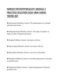 NURS231 PATHOPHYSIOLOGY MODULE 3 PRACTICE SOLUTION 2026 VIEW AHEAD TESTED SET