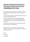 NURS6501 ADVANCED PATHOPHYSIOLOGY FINAL WEEK 12 CERTIFICATION TEST 2026 COMPREHENSIVE STUDY GUIDE