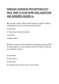 NURS6501 ADVANCED PATHOPHYSIOLOGY FINAL WEEK 12 EXAM PAPER 2026 QUESTIONS AND ANSWERS GRADED A&plus;