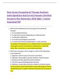 New Jersey Occupational Therapy Assistant  Exam Questions And Correct Answers &lpar;Verified  Answers&rpar; Plus Rationales 2026 Q&A &vert; Instant  Download Pdf