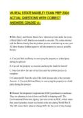 VA REAL ESTATE MOSELEY EXAM PREP 2026 ACTUAL QUESTIONS WITH CORRECT ANSWERS GRADED A&plus;