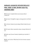NURS6501 ADVANCED PATHOPHYSIOLOGY FINAL WEEK 12 FINAL REVIEW 2026 FULL ANSWERS SHEET