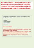 REx-PN&reg; Test Bank 3 With &lpar;250 Questions And  Answers&rpar; Actual Exam Newest With Complete  Questions And Correct Detailed Answers&vert; Brand  New Version&excl;&excl; RATIONALES ANSWERS VERIFIED 