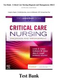 Test Bank - Critical Care Nursing Diagnosis and Management&comma; 10th E By Urden&comma; Stacy&comma; Lough & Sanchez  Complete Chapters &vert; Verified Questions&comma; Answers & Rationales &vert; ICU Nursing Exam Prep
