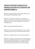 NURS6521 ADVANCED PHARMACOLOGY MIDTERM EXAM PAPER 2026 QUESTIONS AND ANSWERS GRADED A&plus;