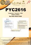PYC2616 Assignment 1 &lpar;COMPLETE ANSWERS&rpar; Semester 1 2026 - DUE March 2026