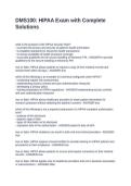 DMS100 HIPAA Exam with Complete Solutions
