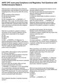 AAPC CPC exam prep Compliance and Regulatory Test Questions with Verified Answers Rated A
