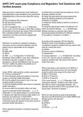 AAPC CPC exam prep Compliance and Regulatory Test Questions with Verified Answers