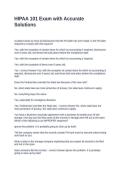 HIPAA 101 Exam with Accurate Solutions