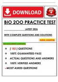 BIO 200 PRACTICE TEST LATEST 2026 WITH COMPLETE QUESTIONS AND SOLUTIONS