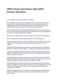 HIPAA Exam Questions with 100&percnt; Correct Solutions