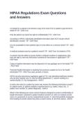 HIPAA Regulations Exam Questions and Answers