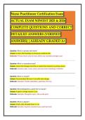 Nurse Practitioner Certification Exam ACTUAL EXAM NEWEST 2025 & 2026 COMPLETE QUESTIONS AND CORRECT DETAILED ANSWERS &lpar;VERIFIED ANSWERS&rpar; &vert;ALREADY GRADED A