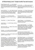 AP World History Unit 7&colon; Global Conflict Test with Answers