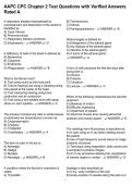 AAPC CPC Chapter 2 Test Questions with Verified Answers Rated A