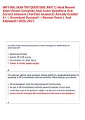 EMT FINAL EXAM TEST QUESTIONS &lpar;PART 1&rpar; Most Recent  Exam Actual Complete Real Exam Questions And  Correct Answers &lpar;Verified Answers&rpar; Already Graded  A&plus; &vert; Guranteed Success&excl;&excl; &vert; Newest Exam &vert; Just  Released&excl;&excl; 2026-2027 