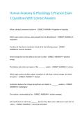 Human Anatomy & Physiology 1 Pearson Exam 1 Questions With Correct Answers