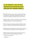 WV LIFE INSURANCE LAWS AND RULES CERTIFICATION EVALUATION EXAM 2026 QUESTIONS WITH ANSWERS GRADED A&plus;