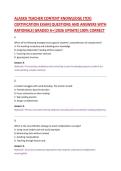 ALASKA TEACHER CONTENT KNOWLEDGE &lpar;TCK&rpar;  CERTIFICATION EXAM&vert;QUESTIONS AND ANSWERS WITH  RATIONALE&vert;GRADED A&plus;&vert;2026 UPDATE&vert;100&percnt; CORRECT