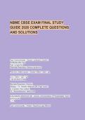 NBME CBSE EXAM FINAL STUDY GUIDE 2026 COMPLETE QUESTIONS AND SOLUTIONS